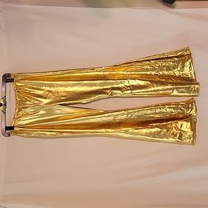Gold Bell Bottom Disco Pants